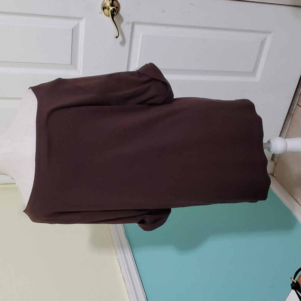 Karen Scott Brown Elegant Boat Neck Elbow Rolled Sleeves Soft Knit Top 2X - Picture 6 of 10